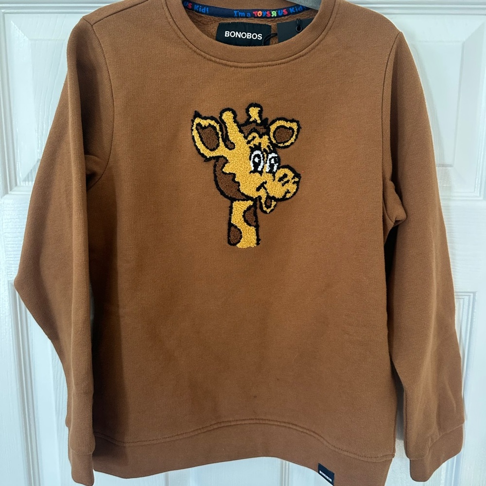 Bonobos Kid’s Tan Sweater with Giraffe Design